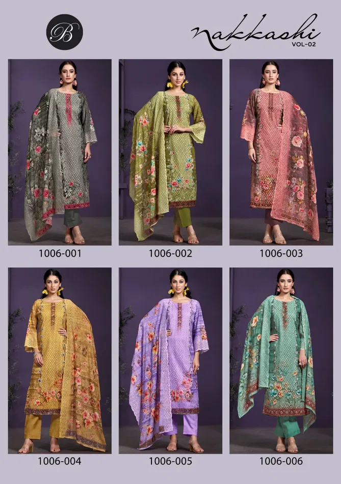 Nakkashi Vol 2 By Belliza Digital Printed Cotton Dress Material Suppliers In India